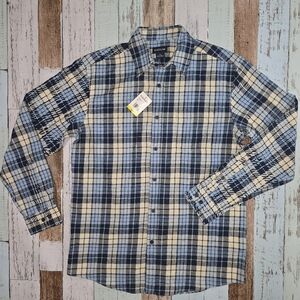 NWT Haggar Men's Long Sleeve Plaid Button down Shirt